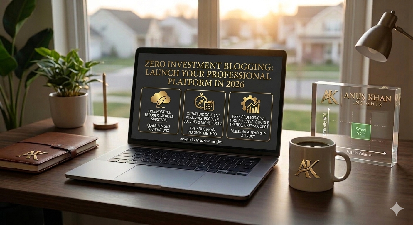 Start a Professional Blog with Zero Investment 2026 | Anus Khan Insights